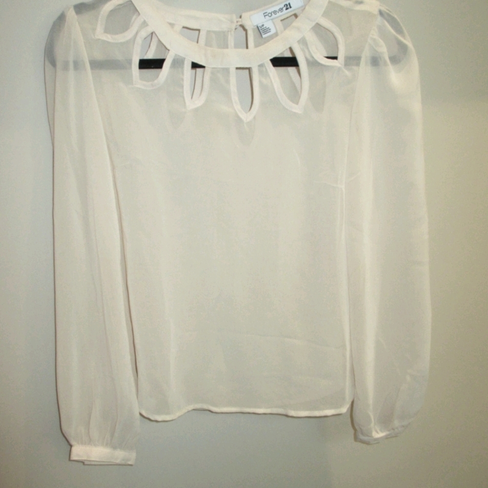 Forever 21 Sheer Cream Top